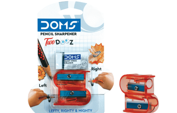DOMS Two Dooz Pencil Sharpener with 1 Dust-Free Eraser